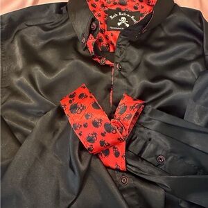 Black and Red Dress Shirt by Rock Roll n Soul NWT